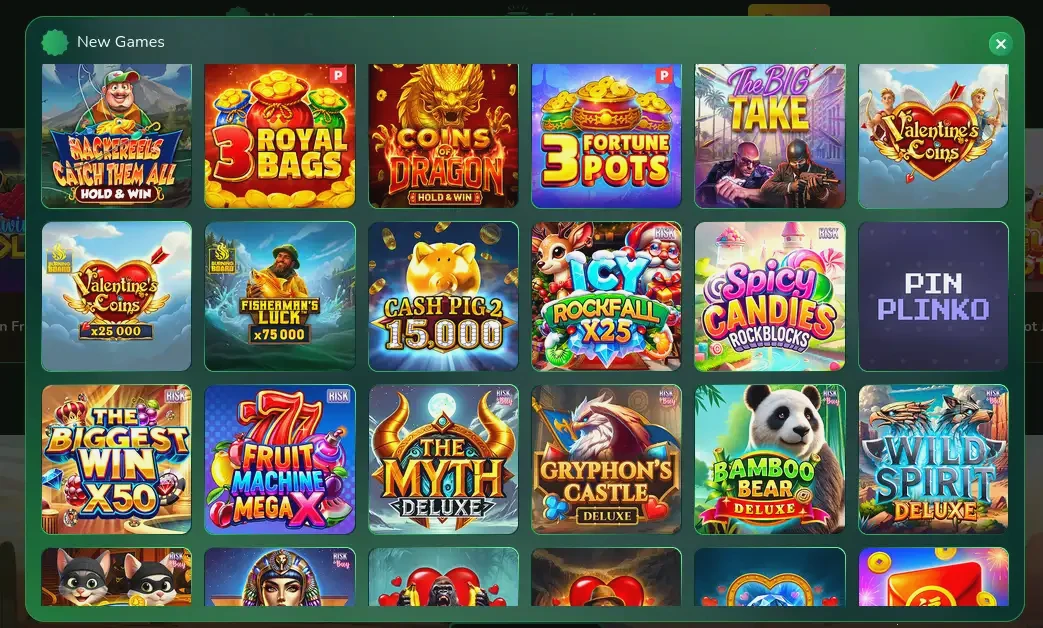 Infinity Casino Spielangebot